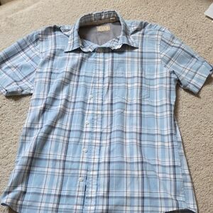 Blue And Gray Plaid Men's Shirt